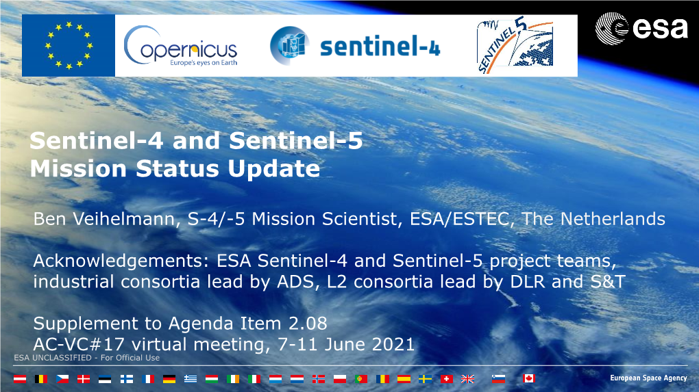 ESA Satellitenmissionen in Der Meteorologie Und Klimatologie