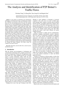 The Analysis and Identification of P2P Botnet's Traffic Flows