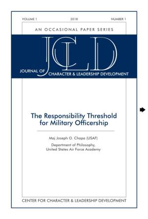 The Responsibility Threshold for Military Officership