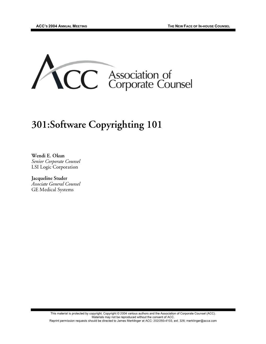 301:Software Copyrighting 101