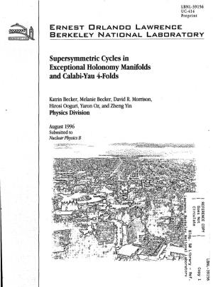 Supersymmetric Cycles in Exceptional Holonomy Manifolds and Calabi-Yau 4-Folds
