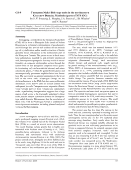 Thompson Nickel Belt–Type Units in the Northeastern Kisseynew Domain, Manitoba (Parts of NTS 63O) by H.V