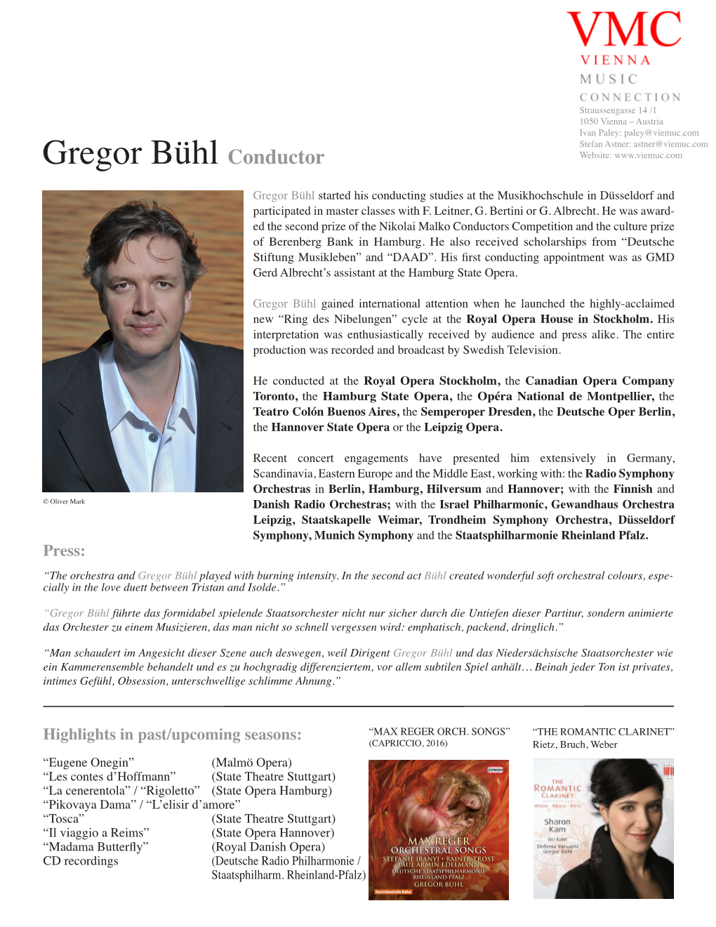 Gregor Bühl Conductor Website