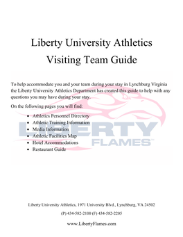 Liberty University Athletics Visiting Team Guide