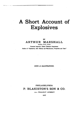 A Short Account of Explosives