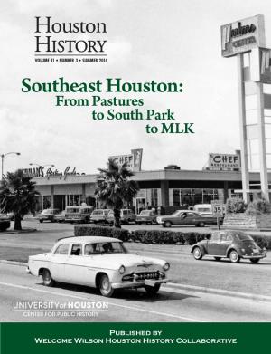 Southeast Houston: from Pastures to South Park to MLK