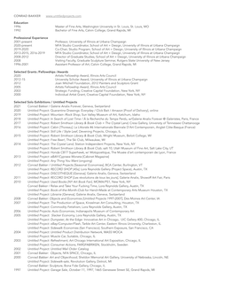 CONRAD BAKKER Education 1996 Master of Fine Arts, Washington University in St. Louis, St. Louis, MO
