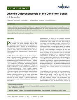 Juvenile Osteochondrosis of the Cuneiform Bones N