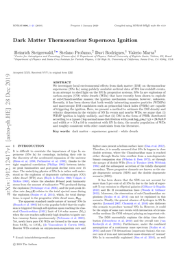 Dark Matter Thermonuclear Supernova Ignition