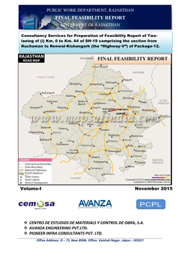 Final Feasibility Report Governent of Rajasthan