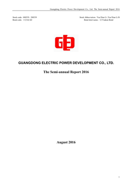 The Semi-Annual Report 2016 August 2016