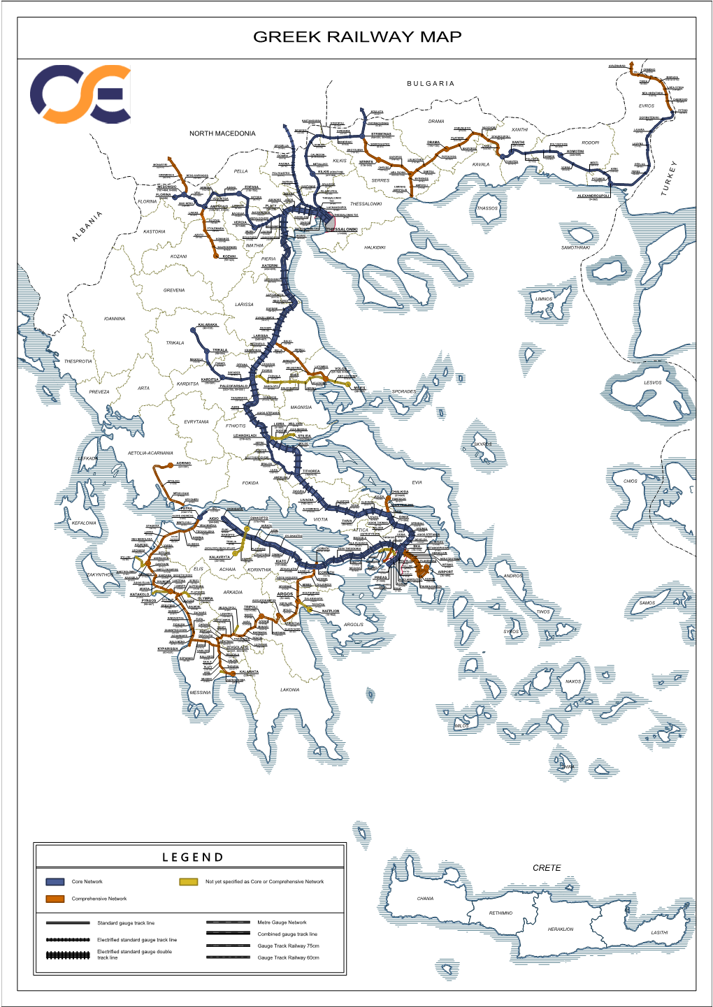 Greek Railway Map