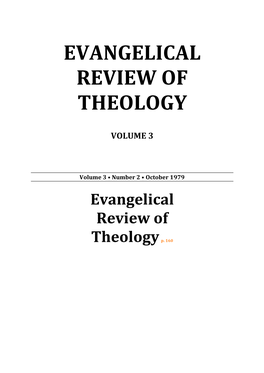 Evangelical Review of Theology