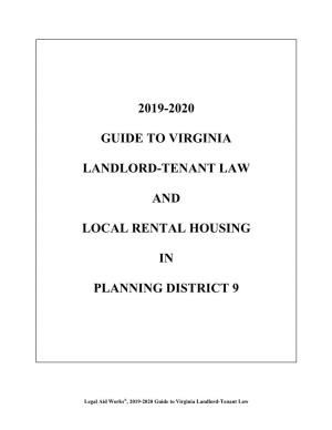 Landlord-Tenant Law and Rental Housing Guide for Culpeper (2019
