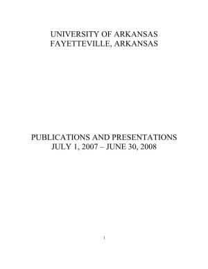 Publications and Presentations 2007-2008