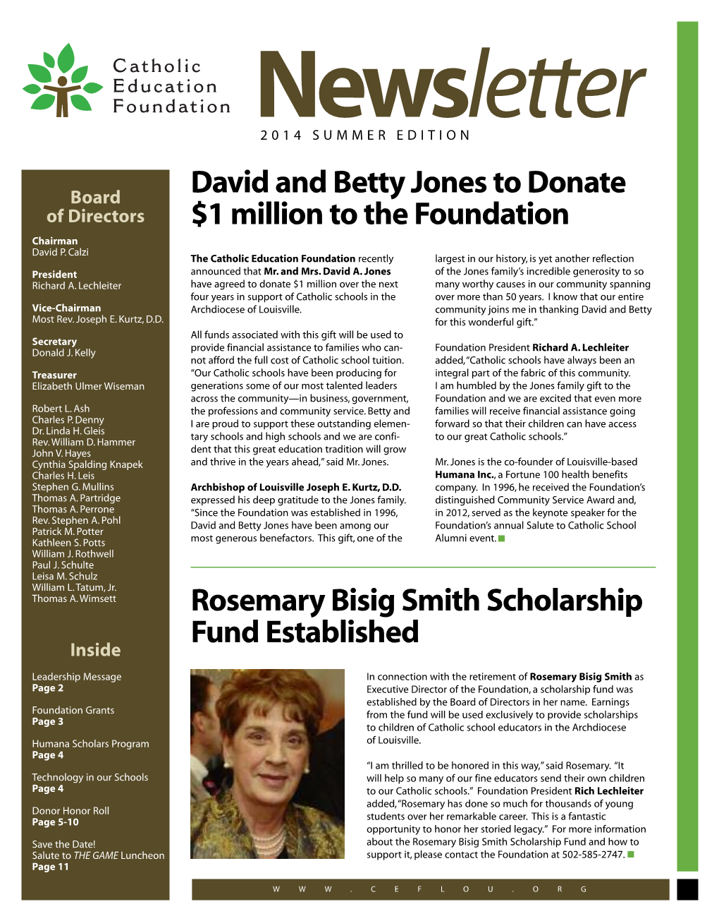 David and Betty Jones to Donate $1