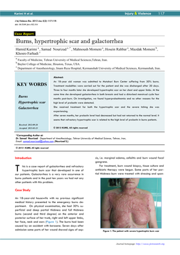 Burns, Hypertrophic Scar and Galactorrhea