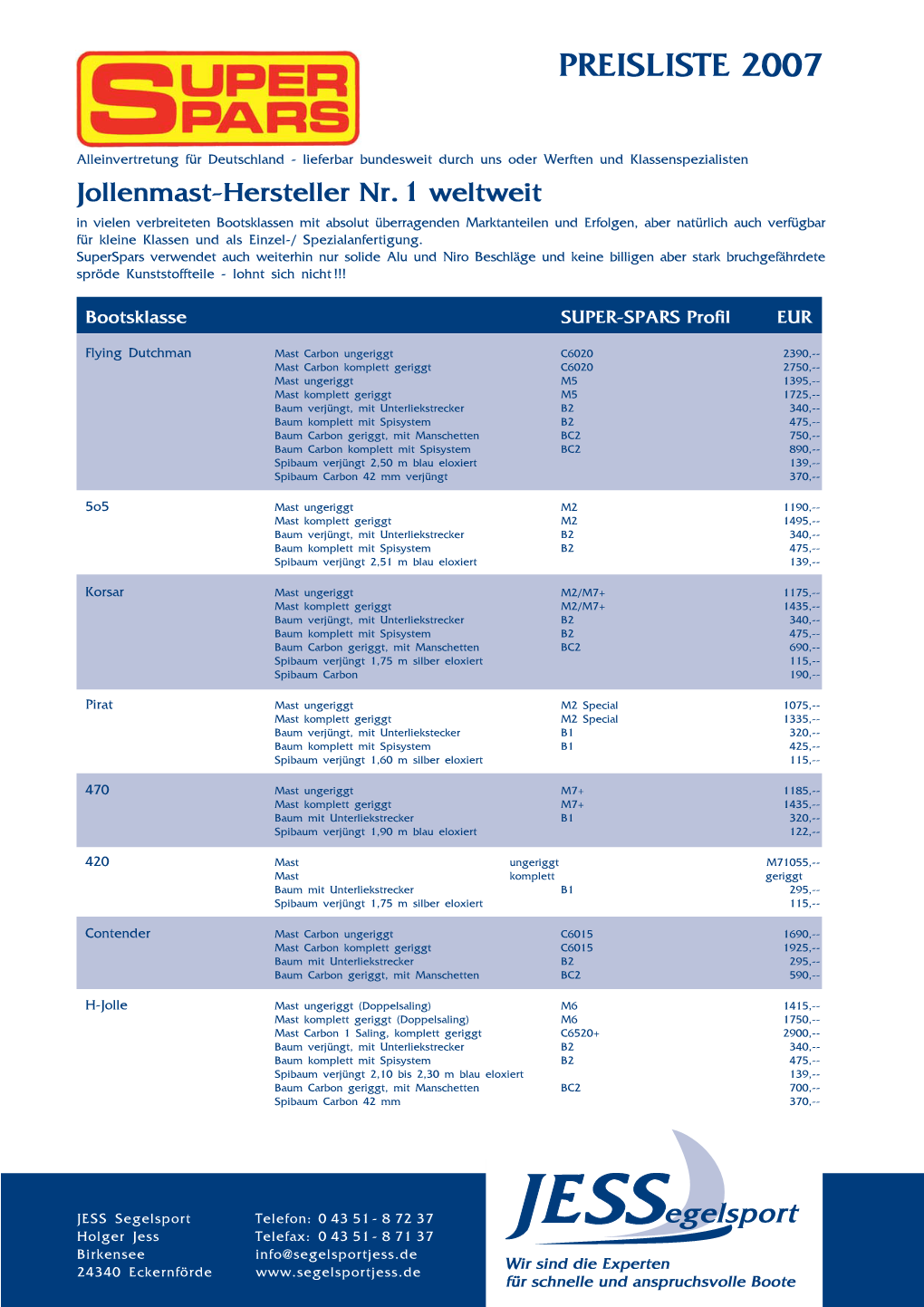 Preisliste 2007