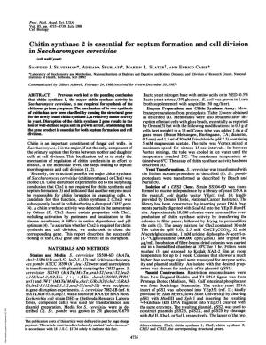 In Saccharomyces Cerevisiae (Cel Wai/Yeast) SANFORD J