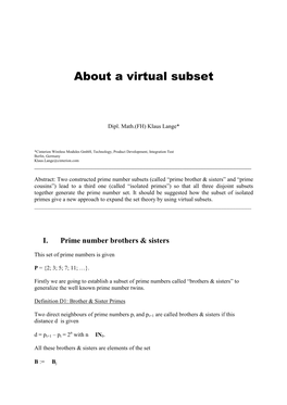 About a Virtual Subset