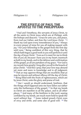 The Epistle of Paul the Apostle to the Philippians