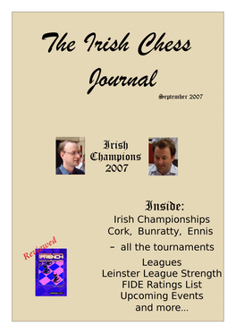 Irish Chess Journal Irish Chess Journal Contents