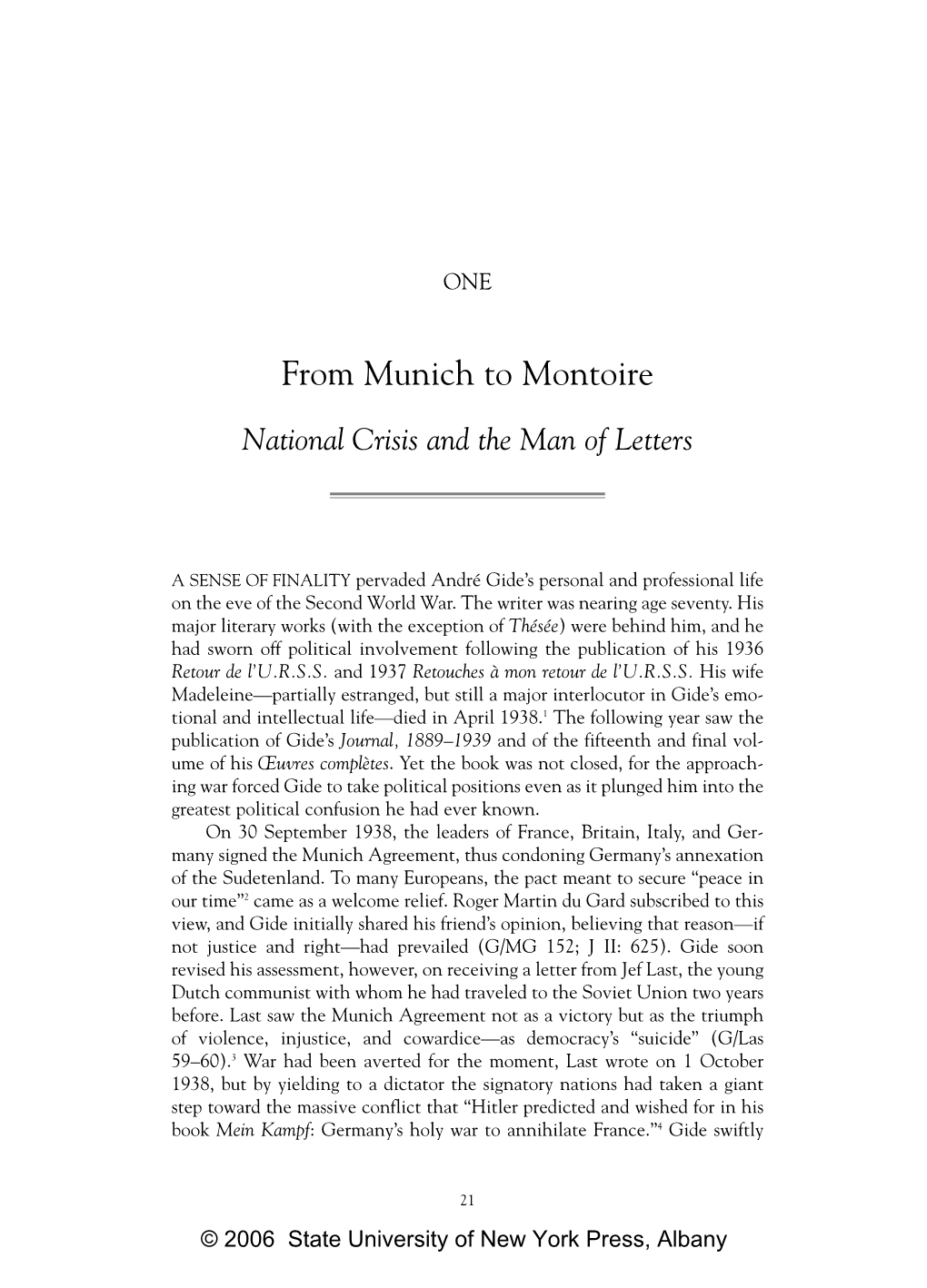 From Munich to Montoire