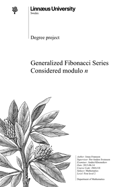 Generalized Fibonacci Series Considered Modulo N