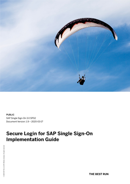 Secure Login for SAP Single Sign-On Implementation Guide Company