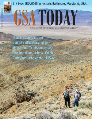 North American Coral Recovery After the End-Triassic Mass Extinction, New York Canyon, Nevada, USA