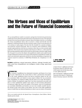 The Virtues and Vices of Equilibrium and the Future of Financial Economics