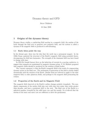 Dynamo Theory and GFD