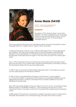 Anne Marie DAVID