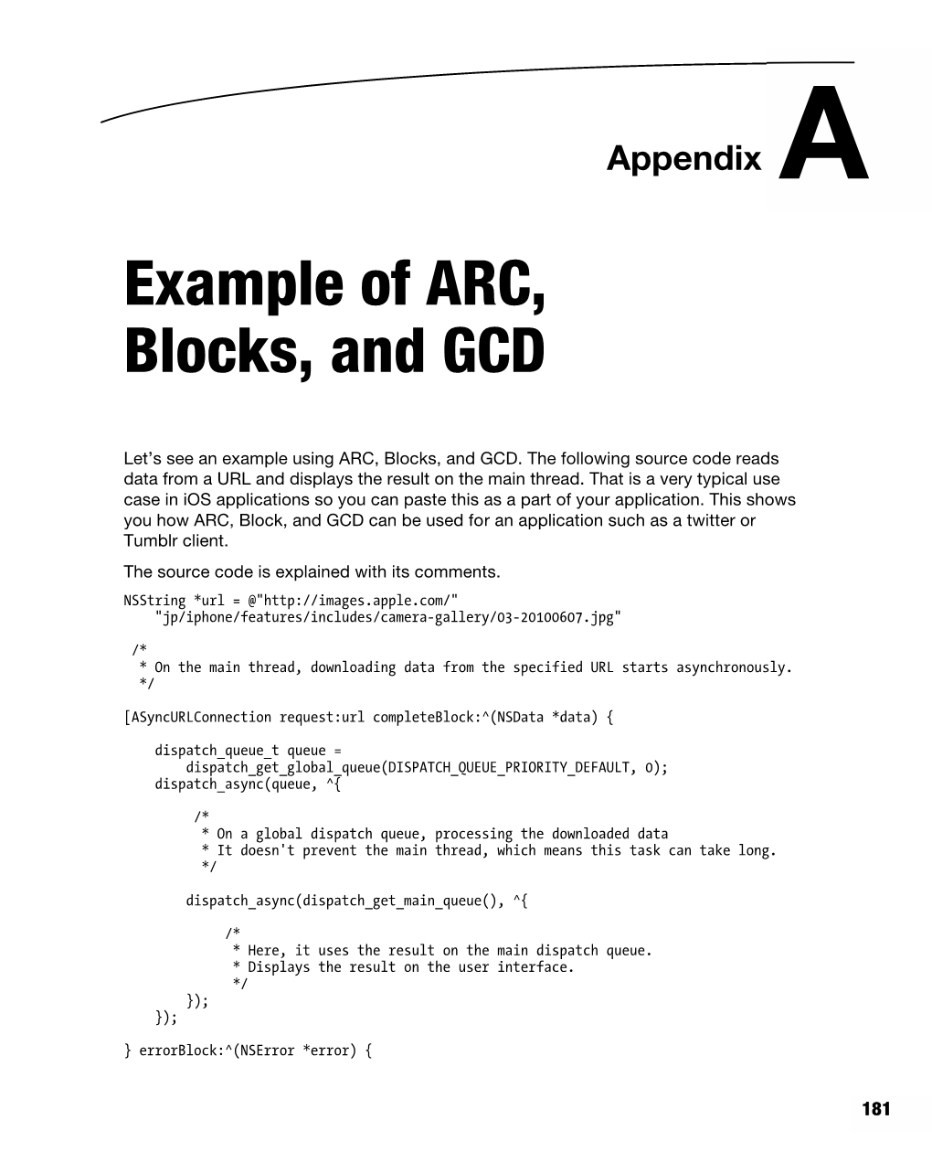 Example of ARC, Blocks, and GCD