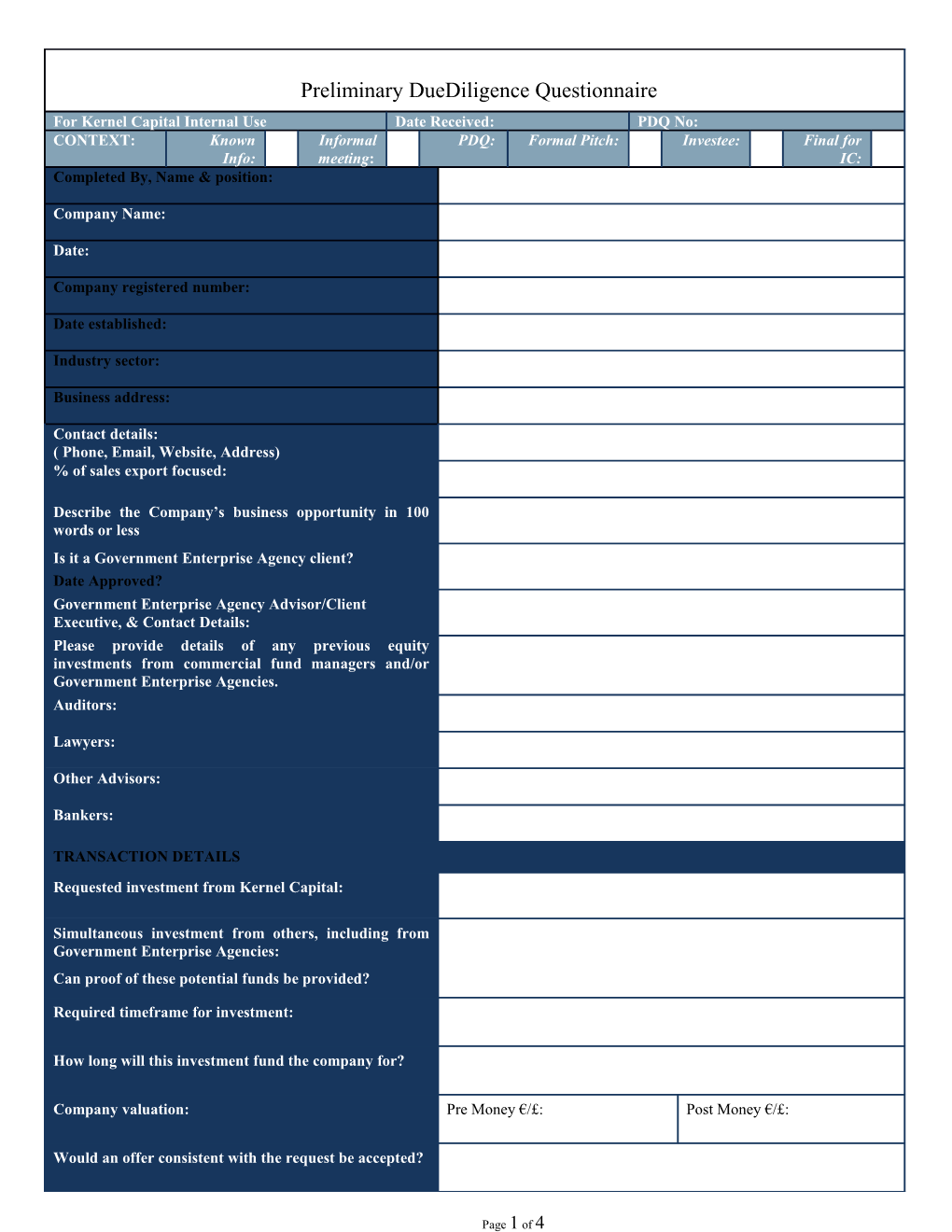 1. How Do You Envisage the Timing and Method of Returning Invested Capital?