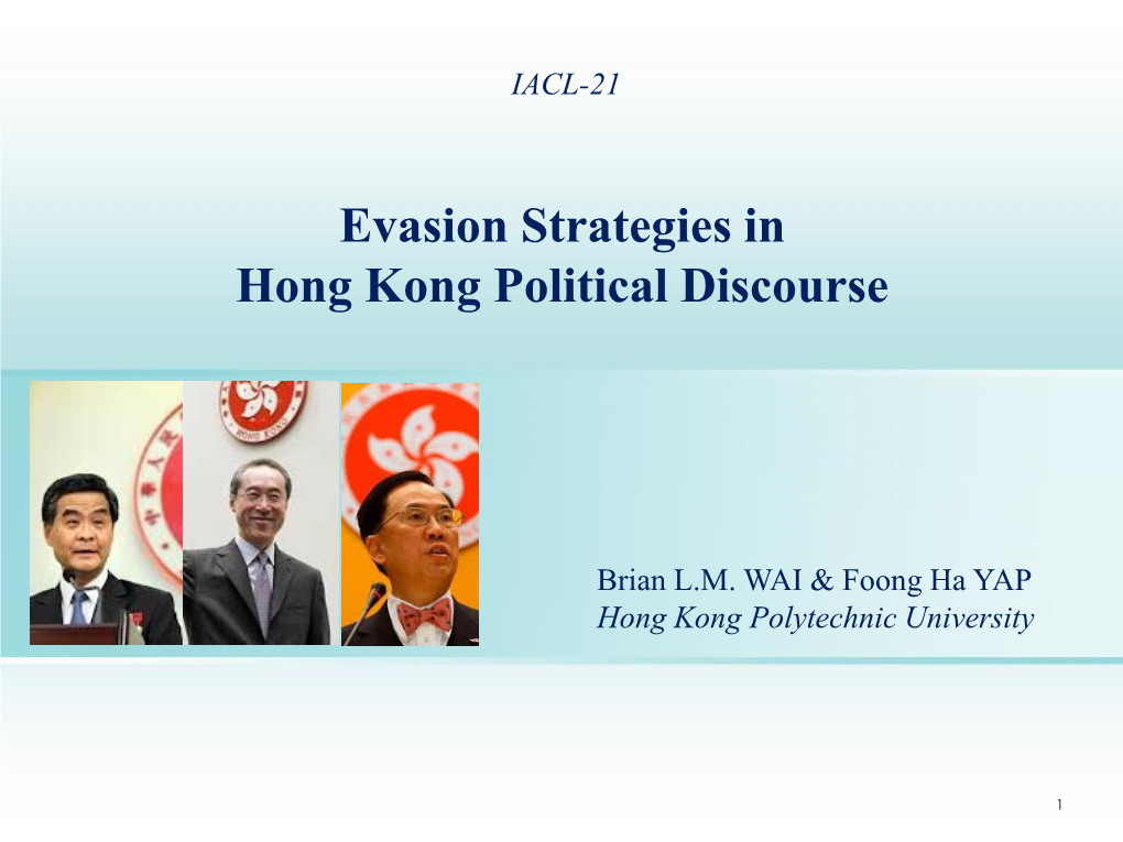 Evasion Strategies of CY Leung and Donald Tsang in Two Q&A Sessions