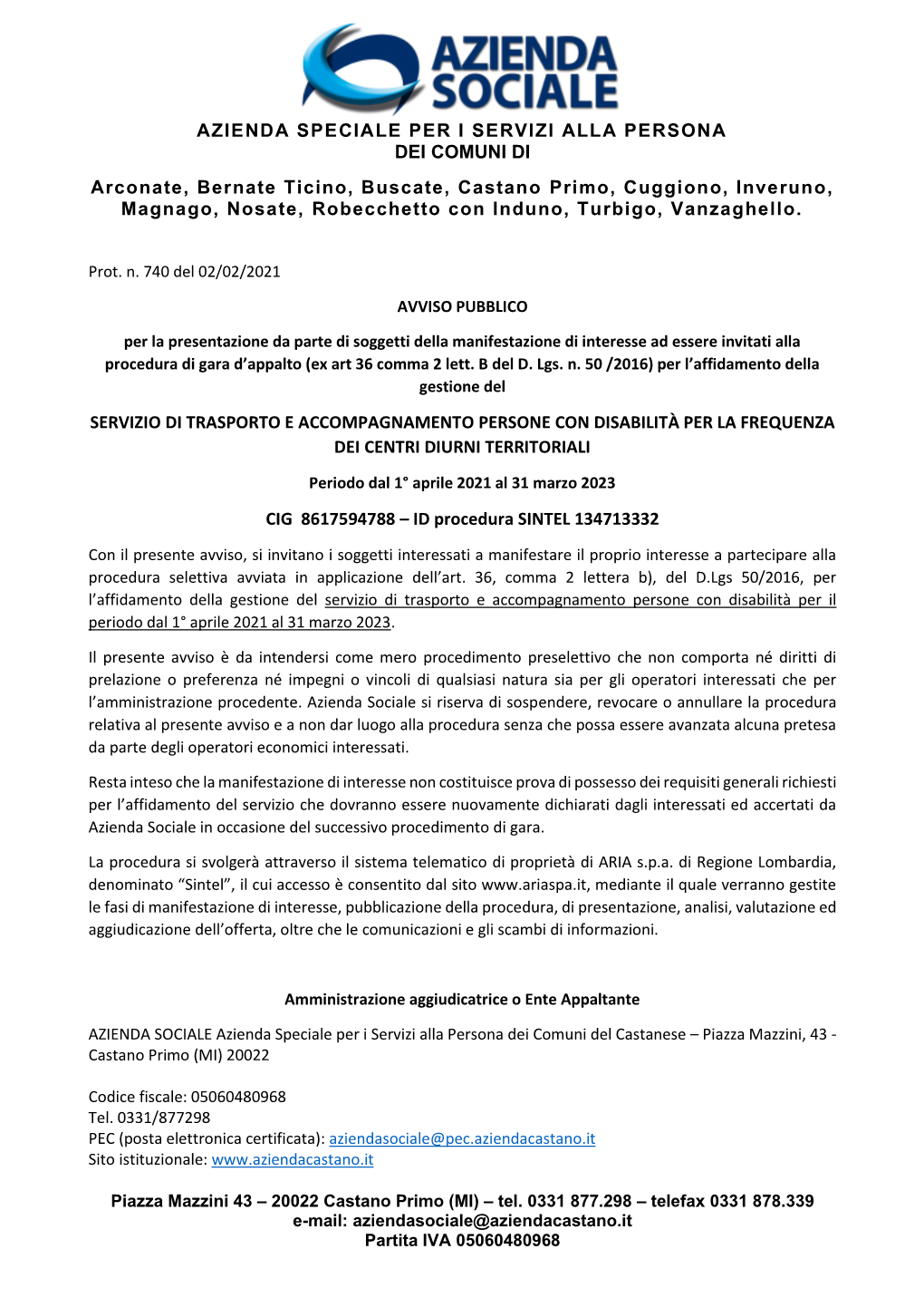 Azienda Speciale Per I Servizi Alla Persona Dei Comuni Di