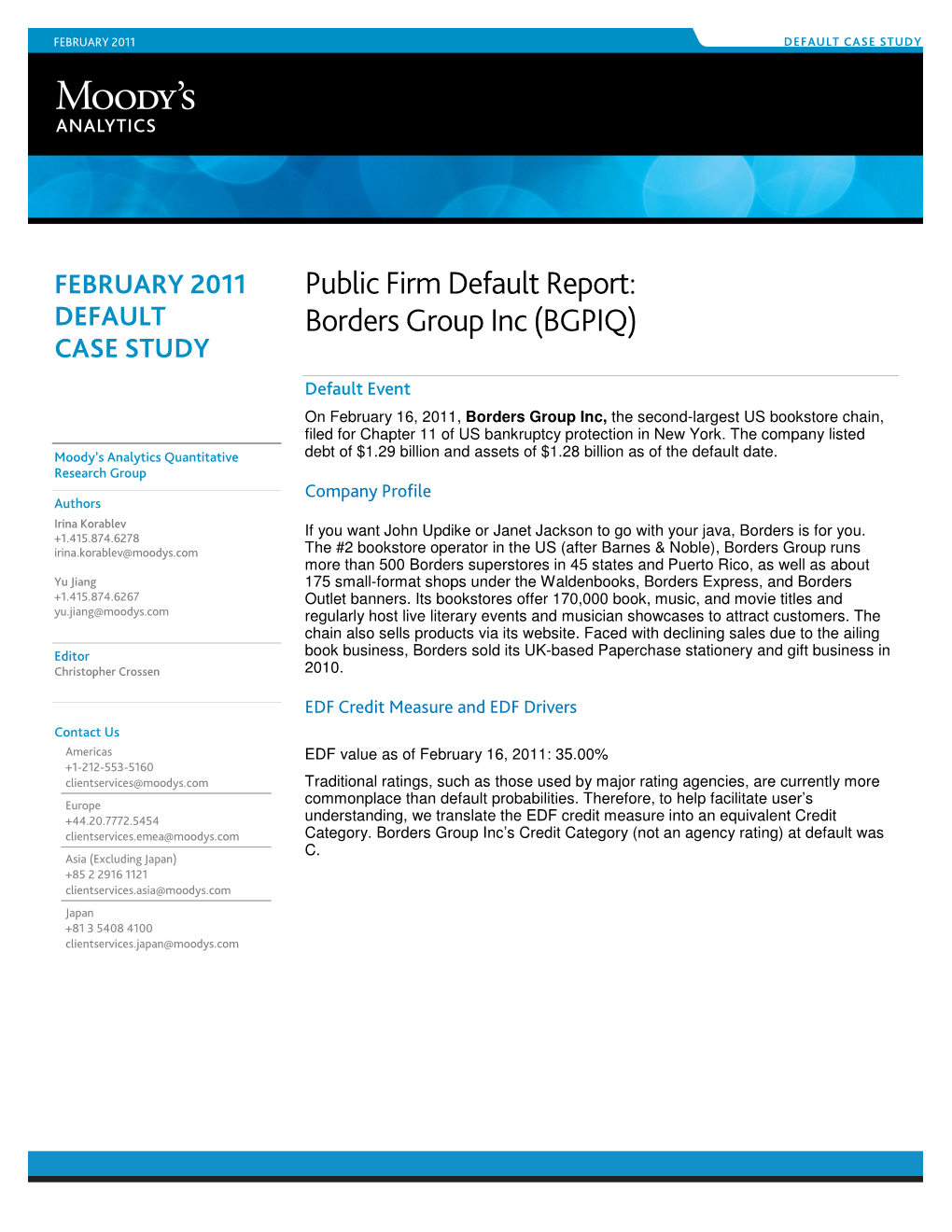 Borders Group Inc (BGPIQ) CASE STUDY