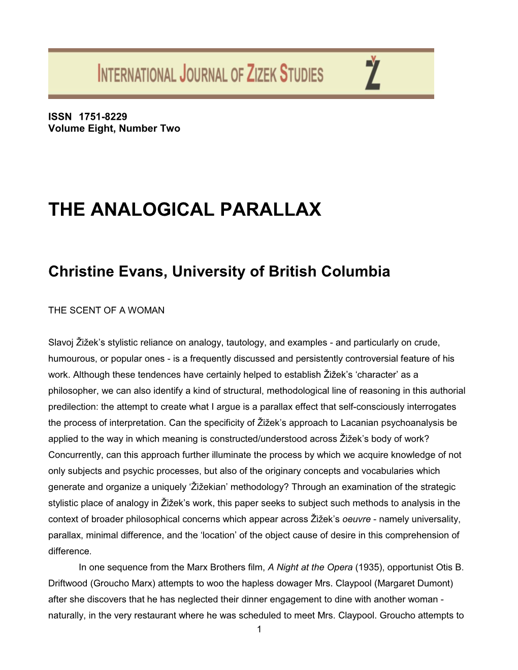 The Analogical Parallax