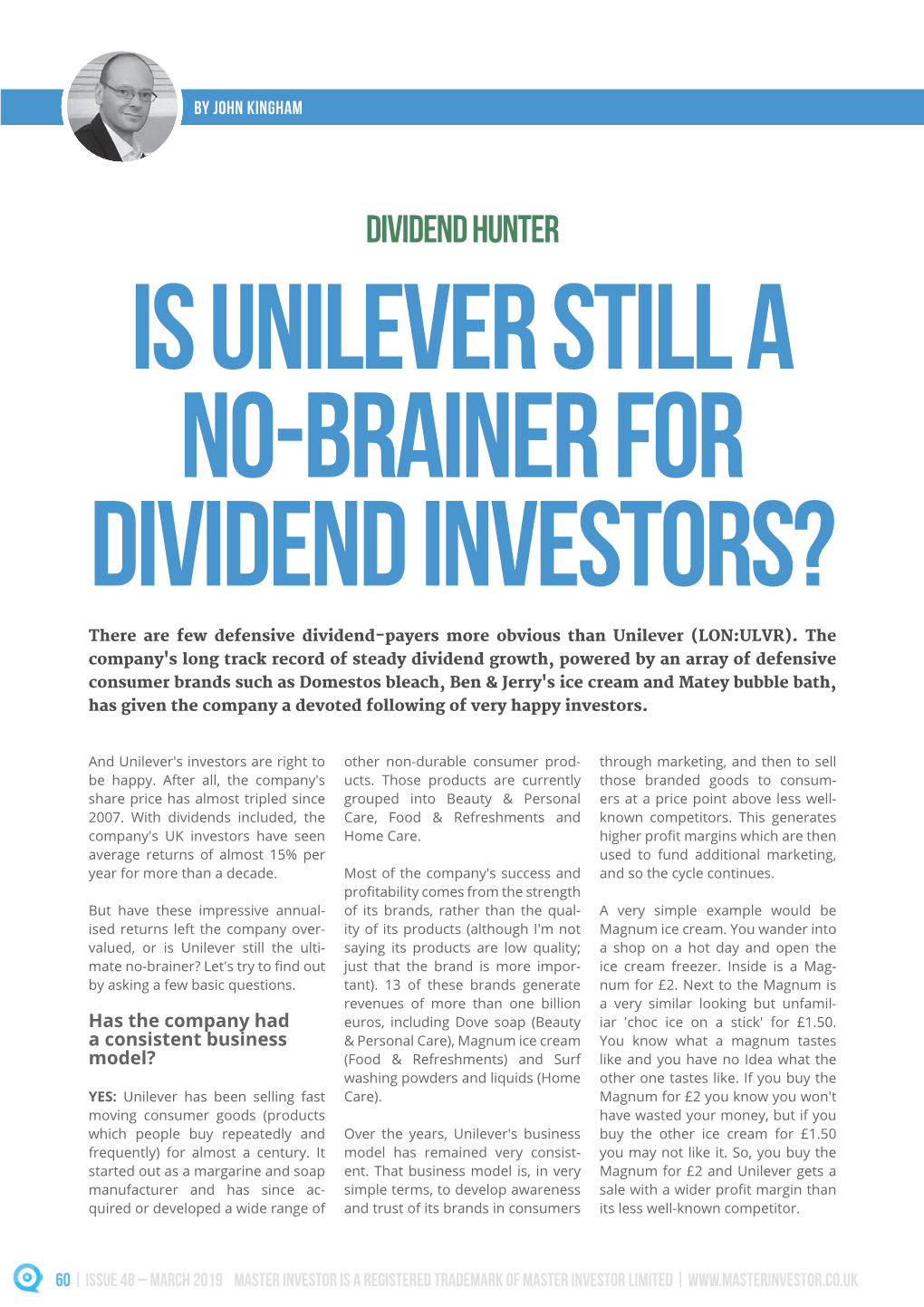 Unilever Dividend Growth