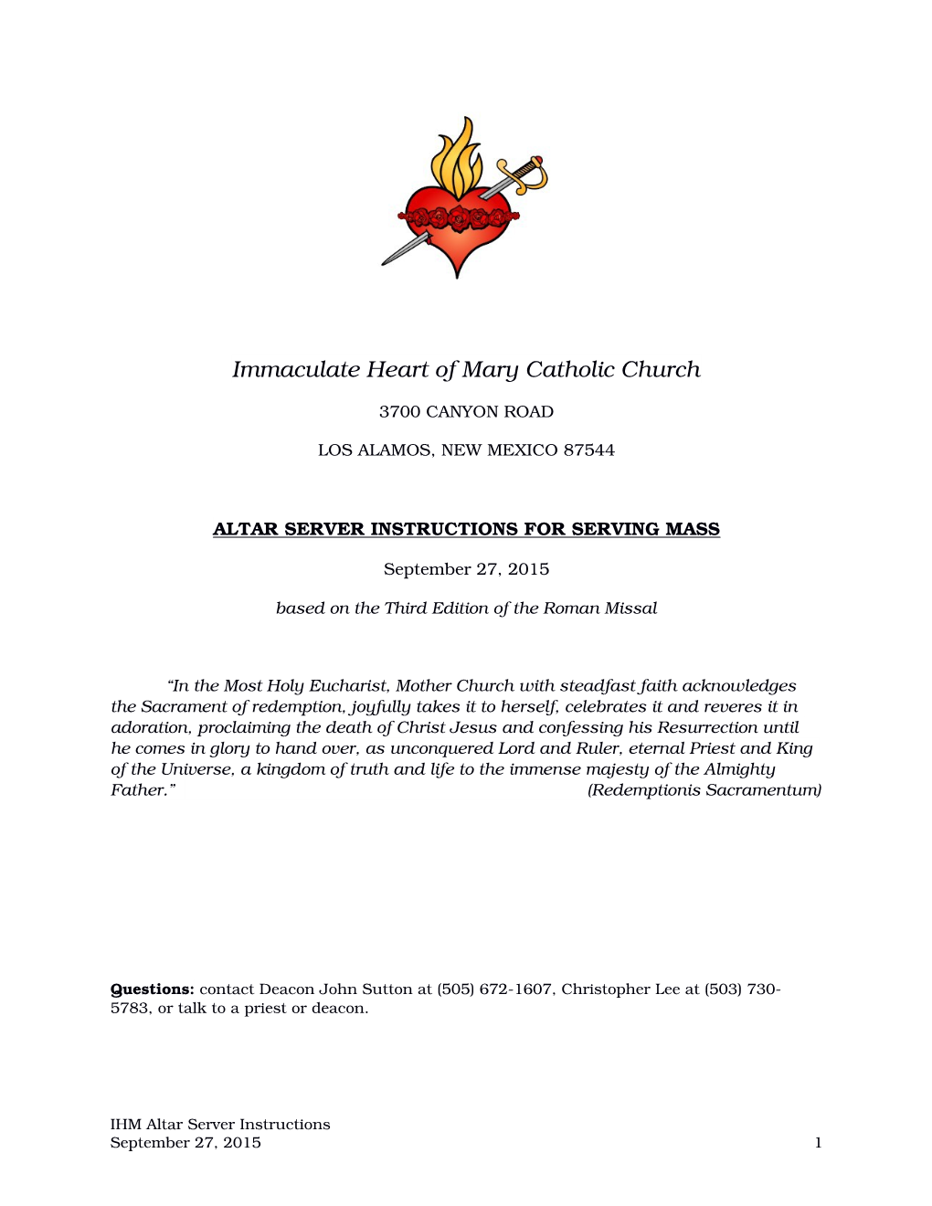 Altar Server Guide