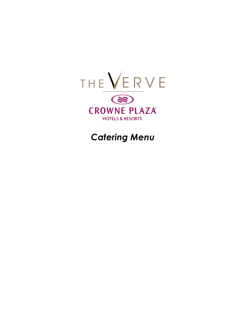 The Verve Banquet Menu