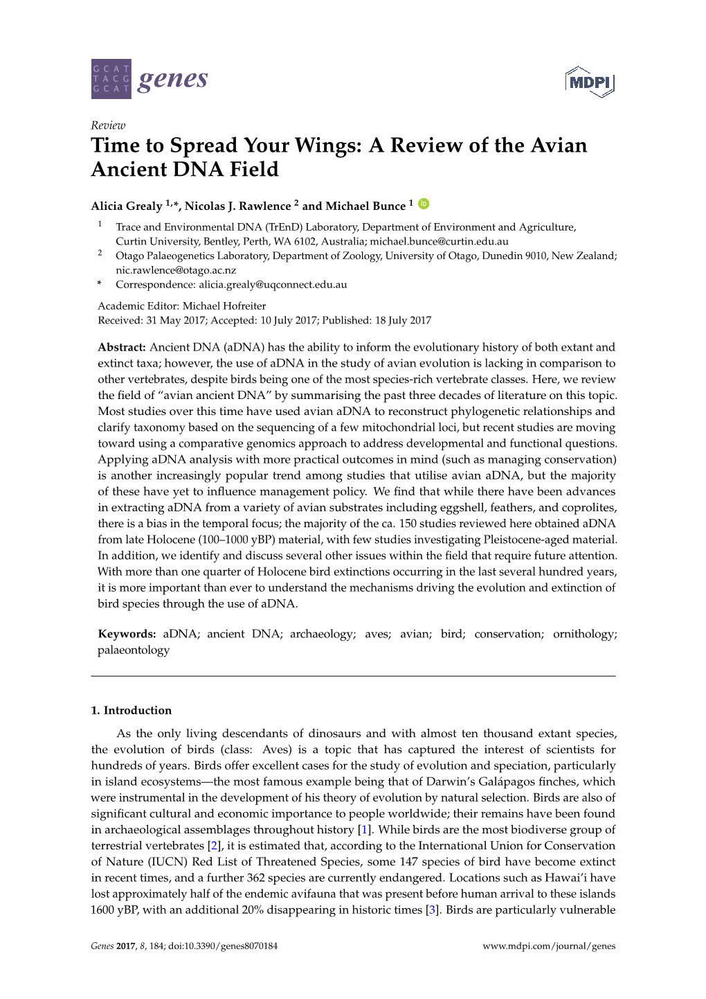 Time to Spread Your Wings: a Review of the Avian Ancient DNA Field