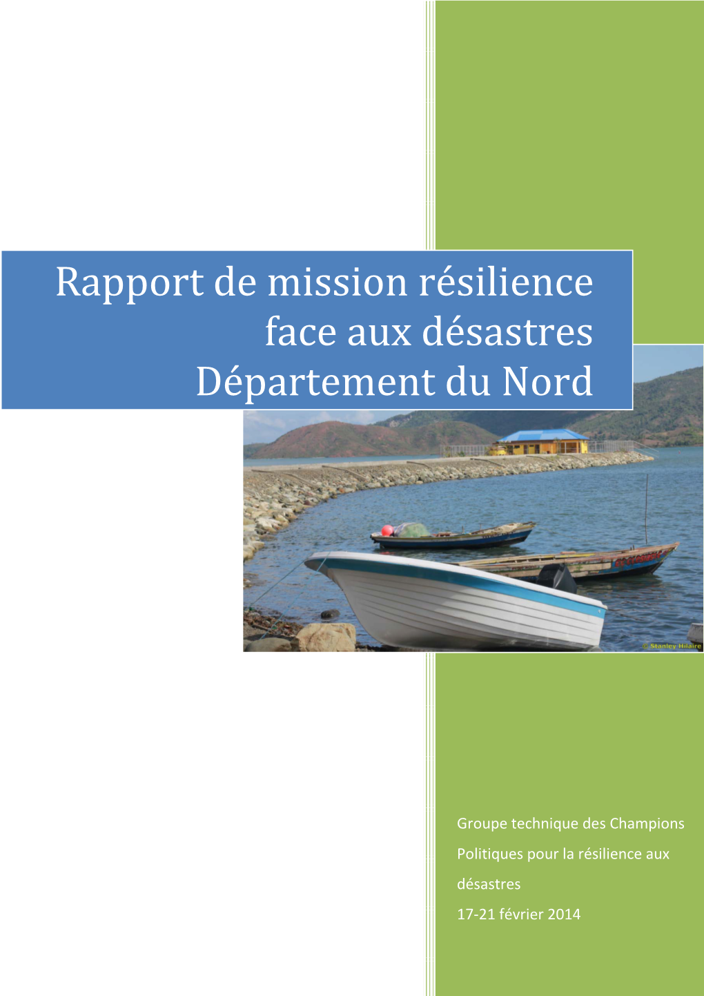 Rapport De Mission Résilience Face Aux Désastres Département Du Nord