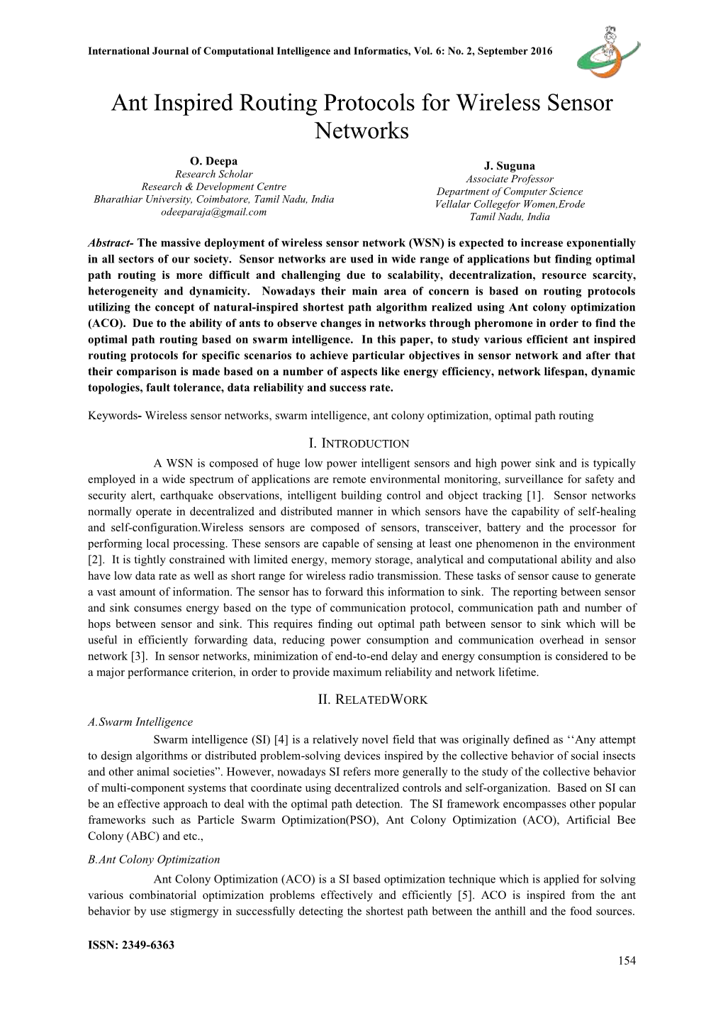 Ant Inspired Routing Protocols for Wireless Sensor Networks