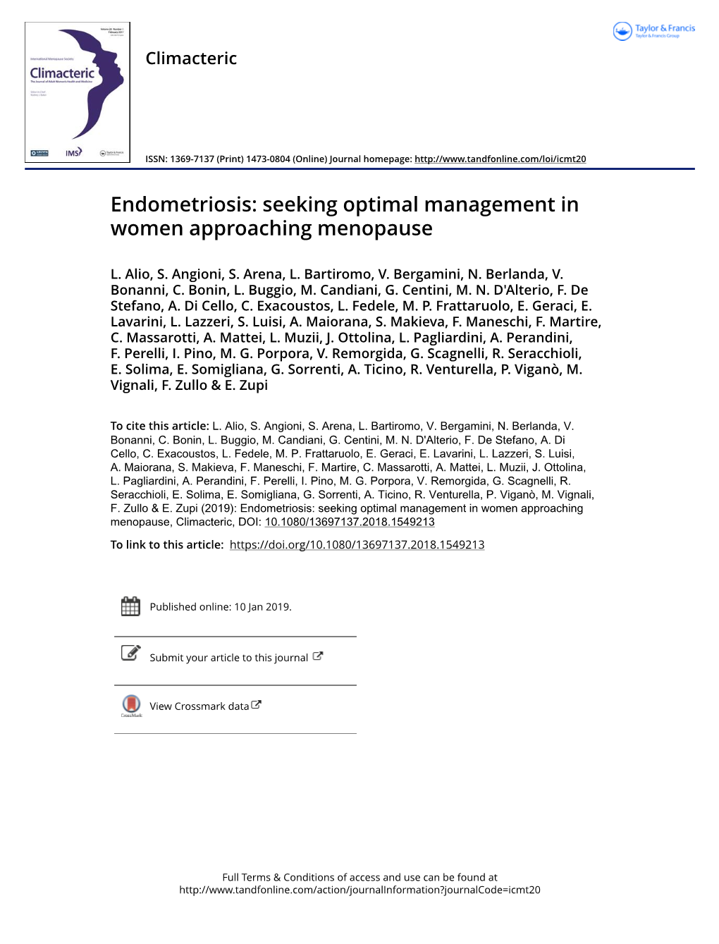 Endometriosis: Seeking Optimal Management in Women Approaching Menopause