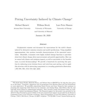 Pricing Uncertainty Induced by Climate Change∗