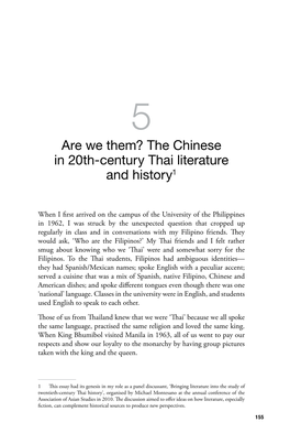 The Chinese in 20Th-Century Thai Literature and History1