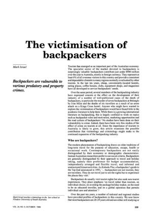 The Victimisation of Backpackers