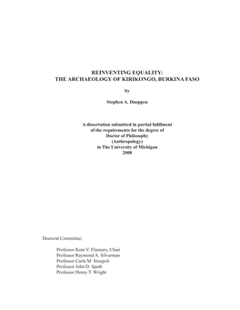 The Archaeology of Kirikongo, Burkina Faso